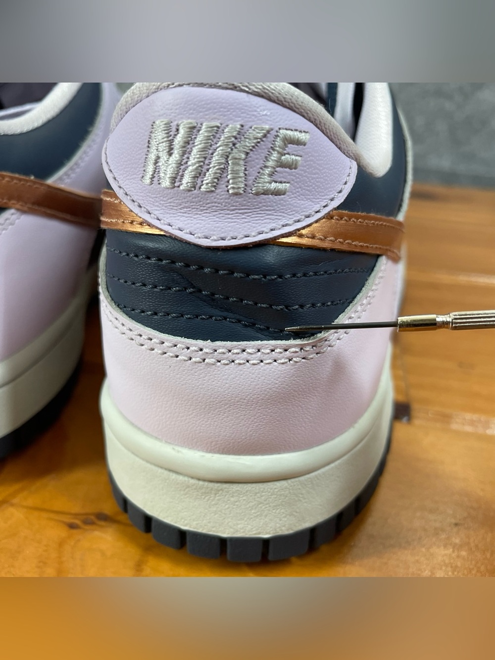 Nike Dunk Low Copper Swoosh 7Y (GS) Womens 8.5 Purple Pastel Coquette DX1663-400 - Picture 11 of 16